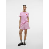 Vero Moda VERO MODA dam shorts VMCHARLOTTE Shorts Bonbon Stripes Fiery red/cloud dancer