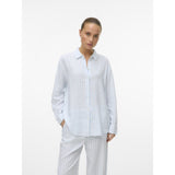 Vero Moda VERO MODA dam skjorta VMLINN Shirt Snow White Olga Airy Blue