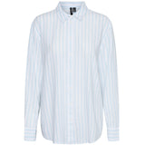 Vero Moda VERO MODA dam skjorta VMLINN Shirt Snow White Olga Airy Blue