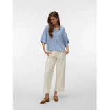 Vero Moda VERO MODA dam skjorta VMLINN Shirt Cornflower Blue LIVA Navy Blazer