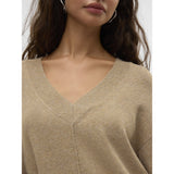 Vero Moda VERO MODA dam stickad tröja VMESTI Knit Silver Mink Melange