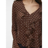 Vero Moda VERO MODA dam topp VMWILLOW Top Chocolate Martini Snow white dot