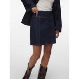 Vero Moda VERO MODA kjol AWRILA Skirt Dark Blue Denim Rinse