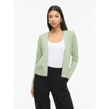 VILA VILA DAM KORTKOFTA VIRIL LÅNGÄRMAD STICKAD KOFTA-NOOS Cardigan Smoke Green LIGHT MELANGE
