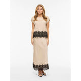 VILA VILA Dam kjol VIEllette Skirt Cement BLACK LACE