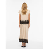 VILA VILA Dam kjol VIEllette Skirt Cement BLACK LACE