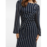 VILA VILA dam klänning VIELLEN Dress Navy Blazer Birch