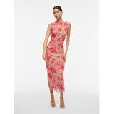 VILA VILA dam klänning VIRIKKE Dress Misty Rose RED ROSE