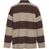 VILA VILA dam polo VIBALO Polo Coffee Bean Stripes PINK + BEIGE