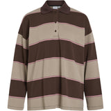 VILA VILA dam polo VIBALO Polo Coffee Bean Stripes PINK + BEIGE
