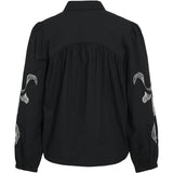 VILA VILA dam skjorta VIVESTA Shirt Black Beauty Detail Snow white