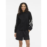 VILA VILA dam skjorta VIVESTA Shirt Black Beauty Detail Snow white