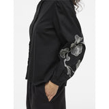 VILA VILA dam skjorta VIVESTA Shirt Black Beauty Detail Snow white