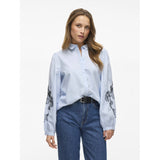 VILA VILA dam skjorta VIVESTA Shirt Kentucky Blue Detail Black beauty