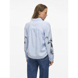 VILA VILA dam skjorta VIVESTA Shirt Kentucky Blue Detail Black beauty