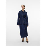 Vero Moda Vero Moda dam överskjol VMNIKKA Shirt Dark Blue Denim