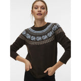 Vero Moda Vero Moda dam sticka VMSIMONE Knit Chocolate Torte CASHMERE BLUE/BIRCH/SILVER