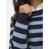 Vero Moda Vero Moda dam stickad VMDOFFY Knit Navy Blazer Stripes:W. CHINA BLUE