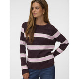 Vero Moda Vero Moda dam stickad VMDOFFY Knit Windsor Wine W. BIRCH AND PRISM PINK
