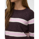 Vero Moda Vero Moda dam stickad VMDOFFY Knit Windsor Wine W. BIRCH AND PRISM PINK