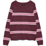 Vero Moda Vero Moda dam stickad VMDOFFY Knit Windsor Wine W. BIRCH AND PRISM PINK