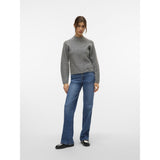 Vero Moda Vero Moda dam stickad kofta VMBANG Knit Medium grey melange