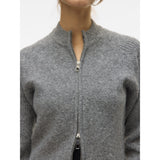 Vero Moda Vero Moda dam stickad kofta VMBANG Knit Medium grey melange
