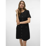 Vero Moda Vero Moda damstickad klänning VMJOHANNA Dress Black