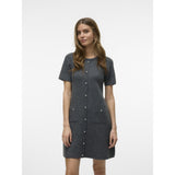 Vero Moda Vero Moda damstickad klänning VMJOHANNA Dress Medium grey melange