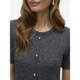 Vero Moda Vero Moda damstickad klänning VMJOHANNA Dress Medium grey melange