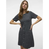 Vero Moda Vero Moda damstickad klänning VMJOHANNA Dress Medium grey melange