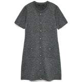 Vero Moda Vero Moda damstickad klänning VMJOHANNA Dress Medium grey melange