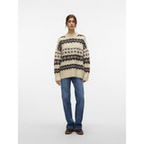 Vero Moda Vero Moda damstickad tröja VMAMPLE Knit Birch chocolate torte