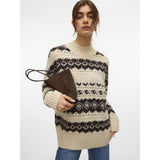 Vero Moda Vero Moda damstickad tröja VMAMPLE Knit Birch chocolate torte
