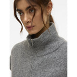 Vero Moda Vero moda damstickad väst VMBANG Vest Medium grey melange