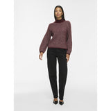 VILA Vila dam stickat VILORY Knit Port Royale Pattern EGGNOG MELANGE