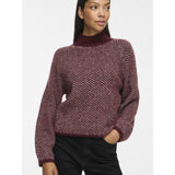 VILA Vila dam stickat VILORY Knit Port Royale Pattern EGGNOG MELANGE