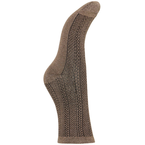 b.young B.YOUNG DAMSTRUMPOR BYWLI Socks Walnut Cable Sock
