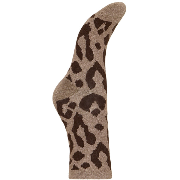 b.young B.YOUNG DAMSTRUMPOR BYWLI Socks Walnut Leopard Sock
