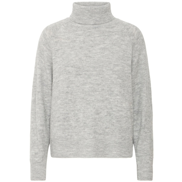 b.young B.YOUNG DAM STICKAD TRÖJA BYMONNA Knit Mid Grey Melange