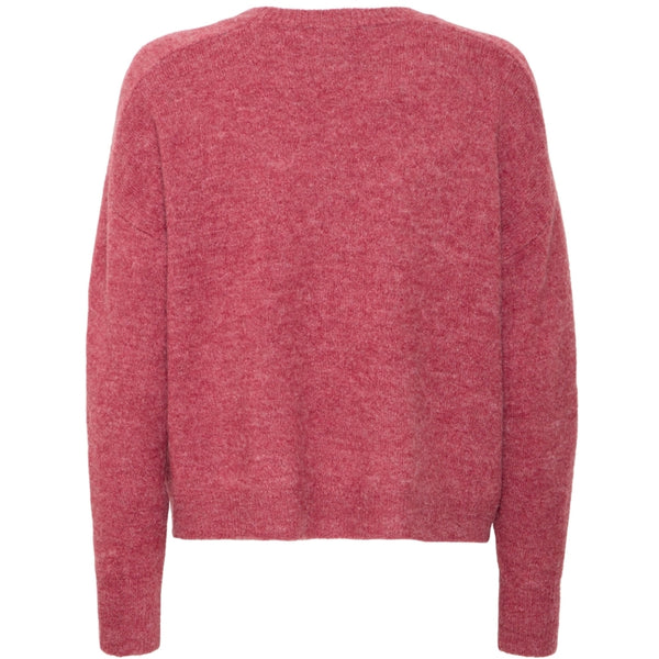 b.young B.YOUNG DAM STICKAD TRÖJA BYMONNA Knit Roan Rouge Melange