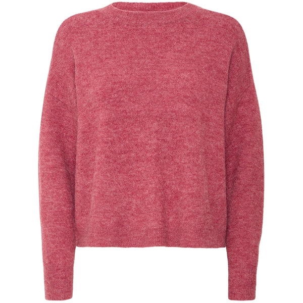 b.young B.YOUNG DAM STICKAD TRÖJA BYMONNA Knit Roan Rouge Melange