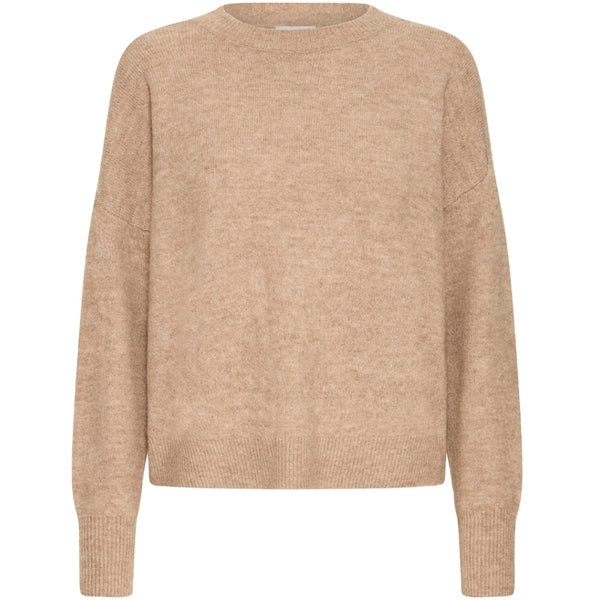 b.young B.YOUNG DAM STICKAD TRÖJA BYMONNA Knit Walnut Melange