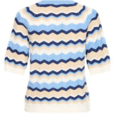 b.young B.YOUNG Damstickad BYMMORLA Knit DELLA ROBBIA BLUE ZIG ZAG