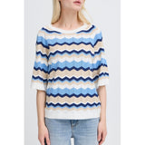 b.young B.YOUNG Damstickad BYMMORLA Knit DELLA ROBBIA BLUE ZIG ZAG