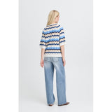 b.young B.YOUNG Damstickad BYMMORLA Knit DELLA ROBBIA BLUE ZIG ZAG