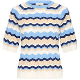 b.young B.YOUNG Damstickad BYMMORLA Knit DELLA ROBBIA BLUE ZIG ZAG