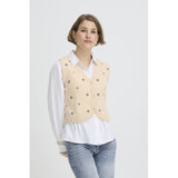 b.young B.YOUNG Damväst BYNADIKA Vest OYSTER GRAY GEOMETRIC EMB