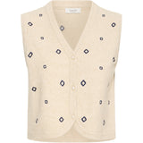 b.young B.YOUNG Damväst BYNADIKA Vest OYSTER GRAY GEOMETRIC EMB