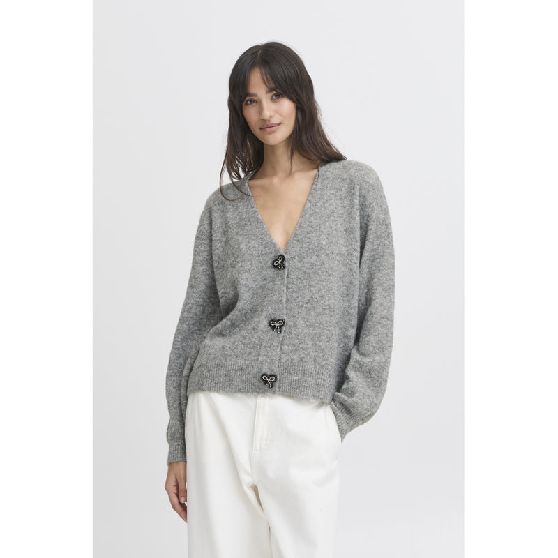 b.young B.YOUNG dam cardigan BXOMEA Cardigan Mid Grey Melange